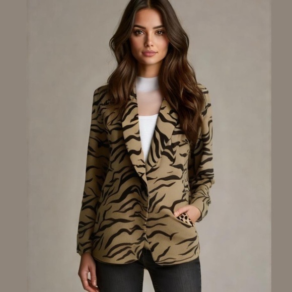 Scotch & Soda Womens Printed Satin Blazer Size 8